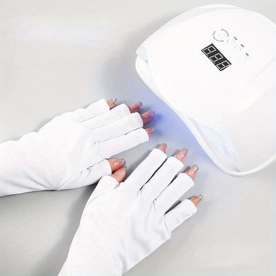 2tk Nail Art Glove UV-kaitsekinnas UV-kiirguse vastane kaitsekindad kaitse küünekunsti geeli jaoks UV LED-lambi tööriist
