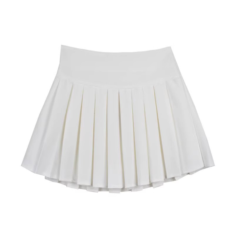 Pavasara meiteņu svārki ar augstu vidukli A-līnijas balti kroku svārki bērnu apģērbi Moderni meiteņu svārki maziem bērniem, īsi svārki bērniem