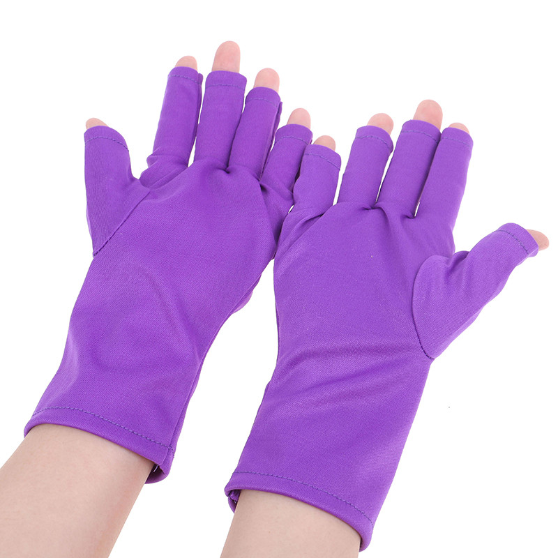 1Pair gēla nagu lakas cimdi LED lampas nagu žāvētājs gaismas aizsargājošs nagu mākslas rīks