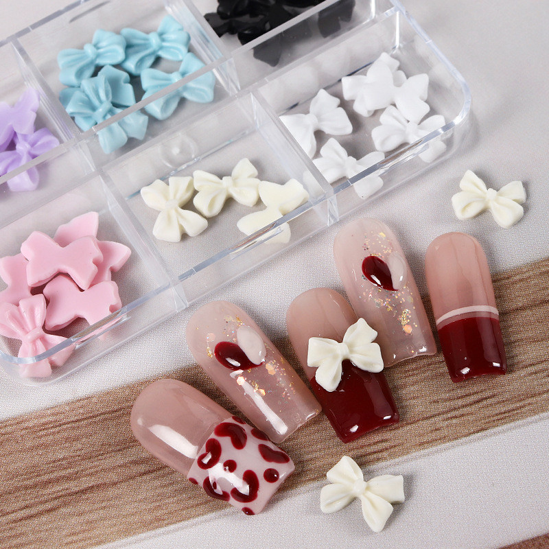 30 de bucăți Kawaii Mini Fundă 3D Decorații drăguțe pentru unghii pentru unghii cu fluture mat, modele, modele, bricolaj, rășină, accesorii pentru unghii