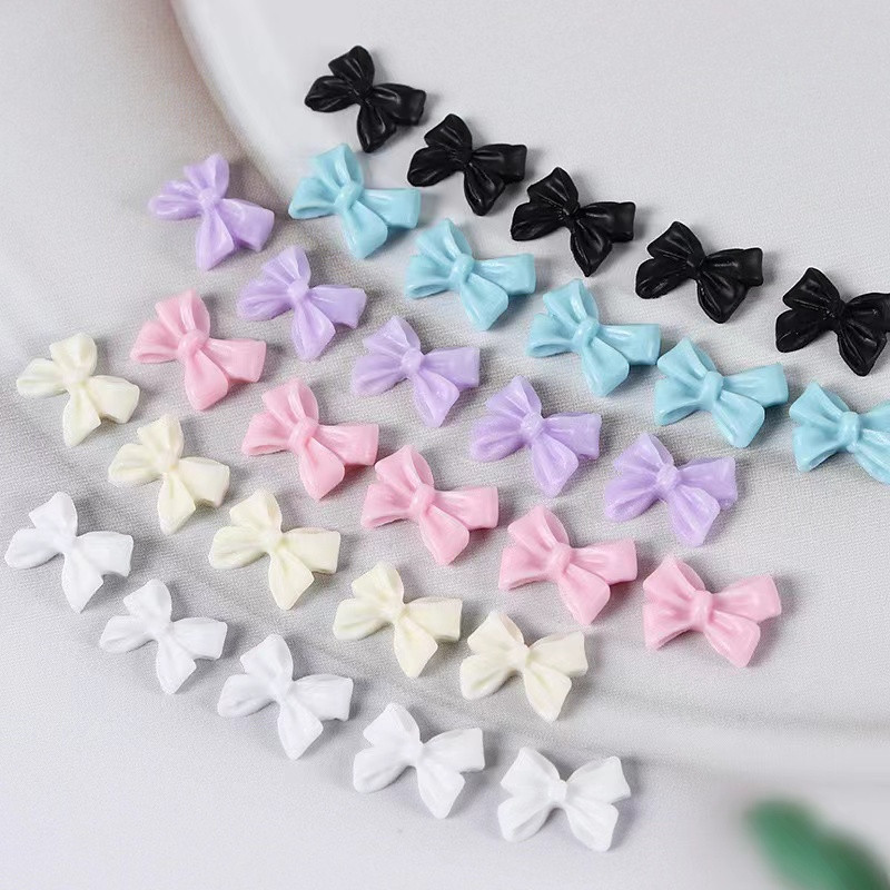 30 de bucăți Kawaii Mini Fundă 3D Decorații drăguțe pentru unghii pentru unghii cu fluture mat, modele, modele, bricolaj, rășină, accesorii pentru unghii