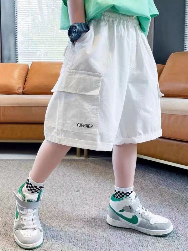 Vasaras bērnu šorti Kokvilnas šorti Bērnu brīvā laika paliktnis zēniem Šorti Mazu bērnu biksītes Bērnu pludmales īsās sporta bikses