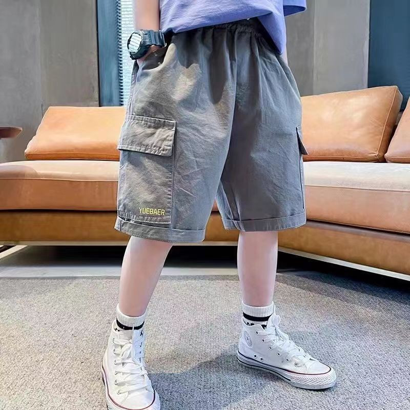Vasaras bērnu šorti Kokvilnas šorti Bērnu brīvā laika paliktnis zēniem Šorti Mazu bērnu biksītes Bērnu pludmales īsās sporta bikses