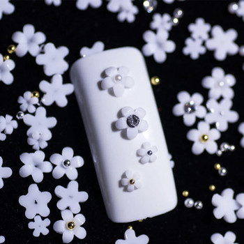 Горещи продавани 6 решетки Macaron 3D смола с пет венчелистчета цветя Nail Art Deaoration Смесена малка топка за нокти/Кристал/Флеймер Аксесоари
