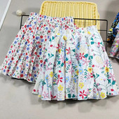 Meiteņu kokvilnas ziedu princeses svārki simti salokāmi Sweet Big Girl Tutu svārki elastīgi jostasvietas mini svārki, bērnu svārki