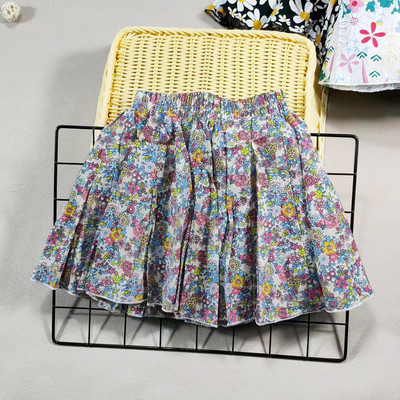 Meiteņu kokvilnas ziedu princeses svārki simti salokāmi Sweet Big Girl Tutu svārki elastīgi jostasvietas mini svārki, bērnu svārki