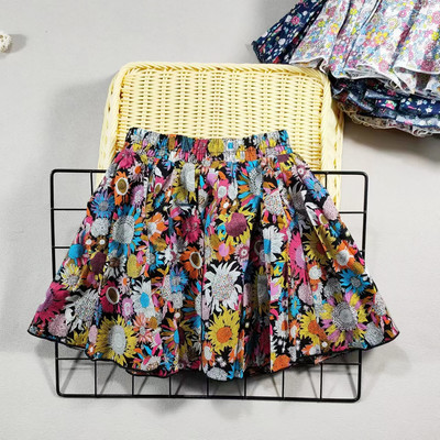 Meiteņu kokvilnas ziedu princeses svārki simti salokāmi Sweet Big Girl Tutu svārki elastīgi jostasvietas mini svārki, bērnu svārki