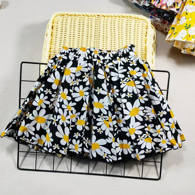 Meiteņu kokvilnas ziedu princeses svārki simti salokāmi Sweet Big Girl Tutu svārki elastīgi jostasvietas mini svārki, bērnu svārki