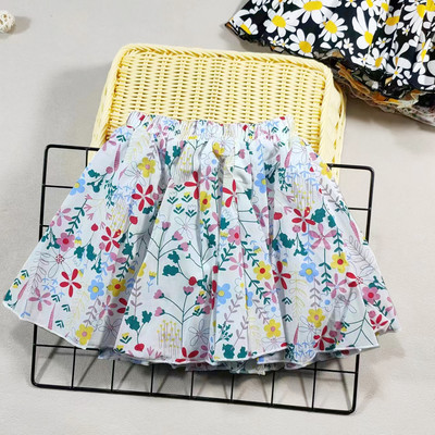 Meiteņu kokvilnas ziedu princeses svārki simti salokāmi Sweet Big Girl Tutu svārki elastīgi jostasvietas mini svārki, bērnu svārki