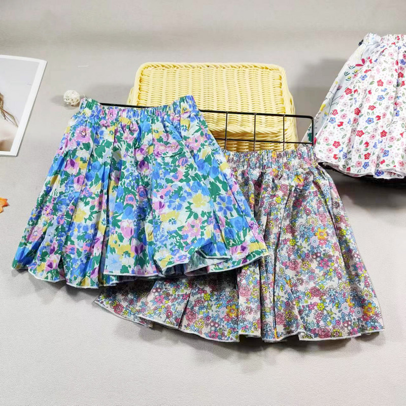 Meiteņu kokvilnas ziedu princeses svārki simti salokāmi Sweet Big Girl Tutu svārki elastīgi jostasvietas mini svārki, bērnu svārki