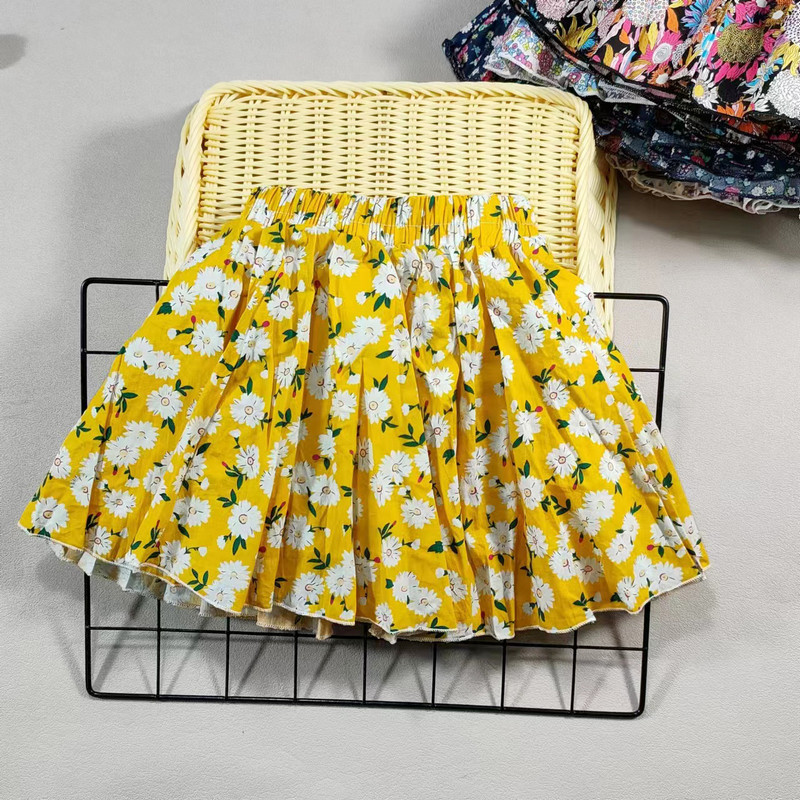 Meiteņu kokvilnas ziedu princeses svārki simti salokāmi Sweet Big Girl Tutu svārki elastīgi jostasvietas mini svārki, bērnu svārki