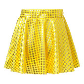 Copii Fete Mini-fustă de dans cu buline strălucitoare în linie A, îmbrăcăminte ocazională, fuste leagăn cu talie elastică pentru costume de performanță disco de jazz