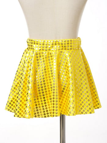 Παιδικά κορίτσια σε γραμμή Α Sparkling Dot Dance Μίνι φούστα casual Wear Ελαστική μέση swing φούστες για κοστούμια τζαζ ντίσκο