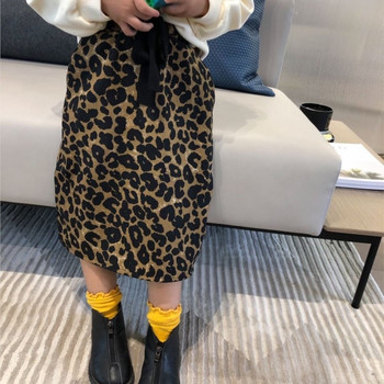 Μόδα μωρό κοριτσάκι Λεοπάρ φούστα με στάμπα Fleece Inside Toddler Teen Child Bodycon Φούστα Άνοιξη Φθινόπωρο Χειμώνα Βρεφικά ρούχα 3-14Y