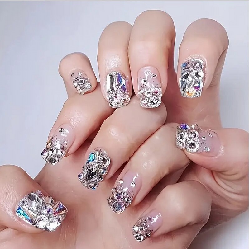 150 komada okruglih ravnih staklenih kamenčića plus 20 komada nakita neobičnog oblika DIY dizajn Izrada perli Ljepota ukrasa za nail art