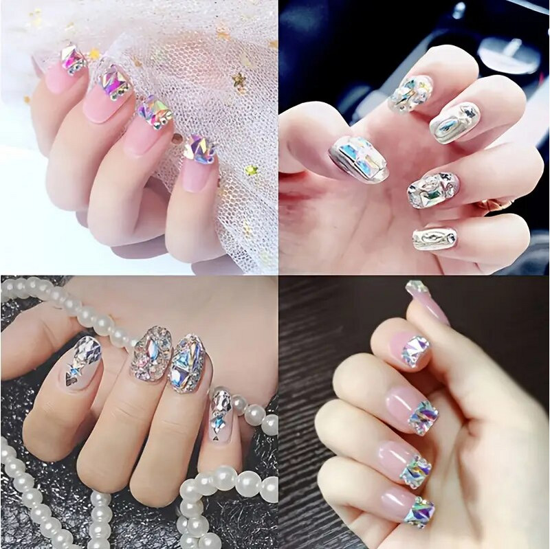 150 komada okruglih ravnih staklenih kamenčića plus 20 komada nakita neobičnog oblika DIY dizajn Izrada perli Ljepota ukrasa za nail art