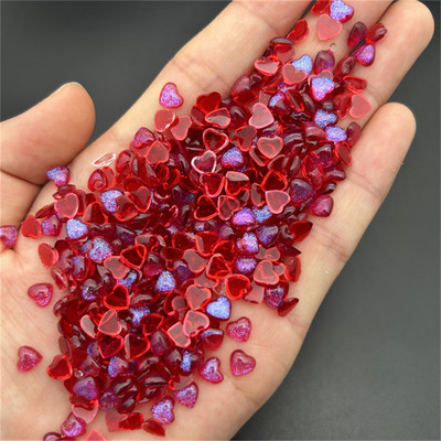 50 gab Kawaii aksesuāri Sveķu nagu mākslas piekariņi Karikatūra Sirds Nagu rotājumi Jaukta izmēra Lielapjoma Manikīrs Rhinestones Rotaslietas DIY