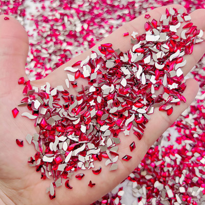 100Gb Krāsains Aurora Butterfly Nail Art Decoration 6mm Resin Mini 3D Butterfly Nail Charms AB /Pink Cute Manicure Butterfly N*