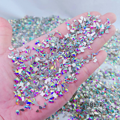 100Gb Krāsains Aurora Butterfly Nail Art Decoration 6mm Resin Mini 3D Butterfly Nail Charms AB /Pink Cute Manicure Butterfly N*
