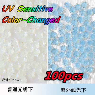 100Gb Krāsains Aurora Butterfly Nail Art Decoration 6mm Resin Mini 3D Butterfly Nail Charms AB /Pink Cute Manicure Butterfly N*