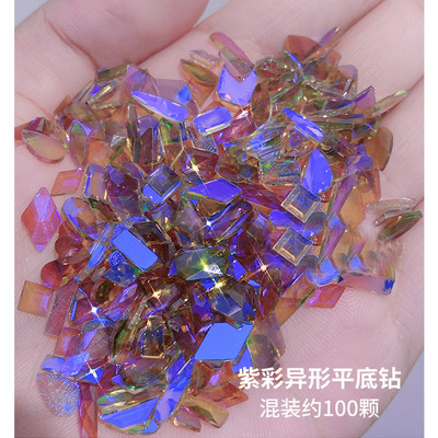 100Gb Krāsains Aurora Butterfly Nail Art Decoration 6mm Resin Mini 3D Butterfly Nail Charms AB /Pink Cute Manicure Butterfly N*