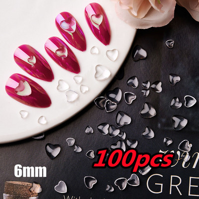 100Gb Krāsains Aurora Butterfly Nail Art Decoration 6mm Resin Mini 3D Butterfly Nail Charms AB /Pink Cute Manicure Butterfly N*