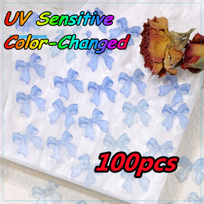 100Gb Krāsains Aurora Butterfly Nail Art Decoration 6mm Resin Mini 3D Butterfly Nail Charms AB /Pink Cute Manicure Butterfly N*