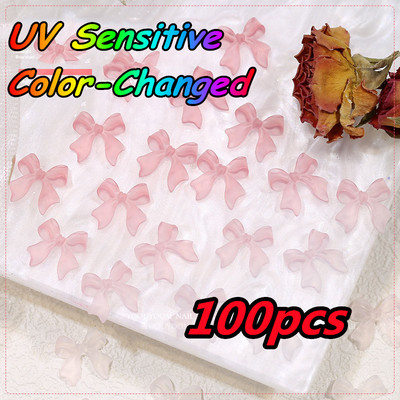 100Gb Krāsains Aurora Butterfly Nail Art Decoration 6mm Resin Mini 3D Butterfly Nail Charms AB /Pink Cute Manicure Butterfly N*