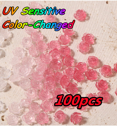 100Gb Krāsains Aurora Butterfly Nail Art Decoration 6mm Resin Mini 3D Butterfly Nail Charms AB /Pink Cute Manicure Butterfly N*