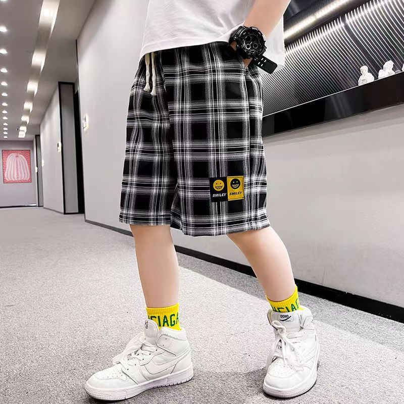 2023. gada jauni zēnu rūtaini šorti ikdienas bērnu vasaras modes, mīkstas, elpojošas piecu ceturkšņu bikses, augstas kvalitātes bērnu apģērbs