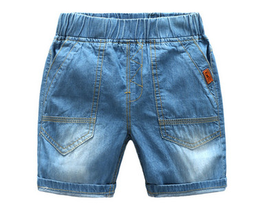 Jauni bērnu zēni džinsu šorti vasaras mazuļu apģērbi zēniem ikdienas vienkrāsaini mīkstas kokvilnas džinsi šorti mazuļiem zēniem, 2-8 g.