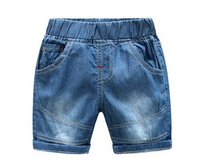 Jauni bērnu zēni džinsu šorti vasaras mazuļu apģērbi zēniem ikdienas vienkrāsaini mīkstas kokvilnas džinsi šorti mazuļiem zēniem, 2-8 g.