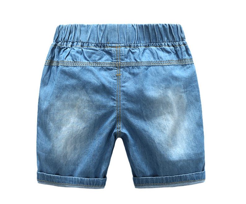 Jauni bērnu zēni džinsu šorti vasaras mazuļu apģērbi zēniem ikdienas vienkrāsaini mīkstas kokvilnas džinsi šorti mazuļiem zēniem, 2-8 g.