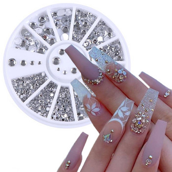 Смесен цвят Nail Art Glitter Rhinestone Crystal Gems Бижута Мъниста Декорация за маникюр Аксесоари Консумативи за нокти за професионалисти
