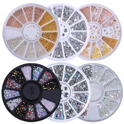 Μικτό χρώμα Nail Art Glitter Rhinestone Crystal Gems Κοσμήματα Χάντρες Διακόσμηση Μανικιούρ Αξεσουάρ Νυχιών Προμήθειες για Επαγγελματίες