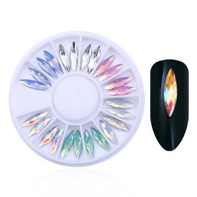 Jauktas krāsas nagu mākslas mirdzumi Rhinestone kristāla dārgakmeņi rotaslietas krelles manikīra dekorēšanai aksesuāri nagu piederumi profesionāliem