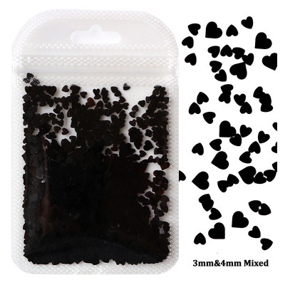 2g Hologrāfisks nagu mākslas mirdzums, spīdīgs, salds, mīļš, sirds pārslas, fliteris