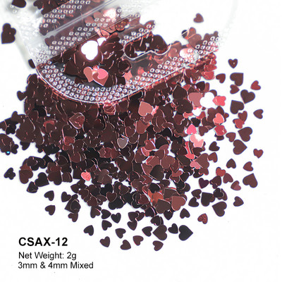 2g Hologrāfisks nagu mākslas mirdzums, spīdīgs, salds, mīļš, sirds pārslas, fliteris