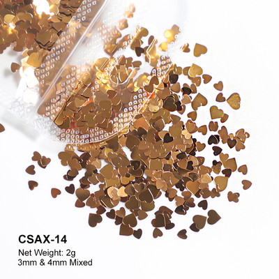 2g Hologrāfisks nagu mākslas mirdzums, spīdīgs, salds, mīļš, sirds pārslas, fliteris