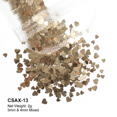 2g Hologrāfisks nagu mākslas mirdzums, spīdīgs, salds, mīļš, sirds pārslas, fliteris