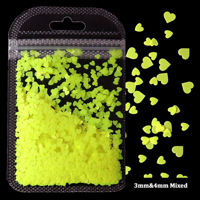 2g Hologrāfisks nagu mākslas mirdzums, spīdīgs, salds, mīļš, sirds pārslas, fliteris