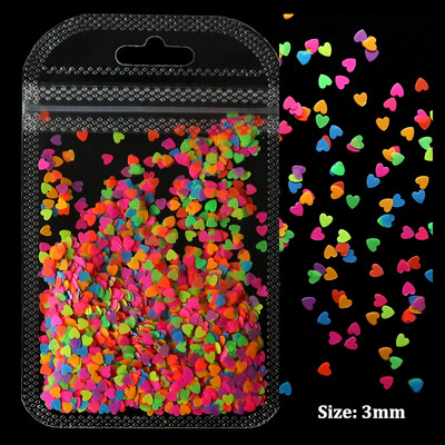 2g Hologrāfisks nagu mākslas mirdzums, spīdīgs, salds, mīļš, sirds pārslas, fliteris