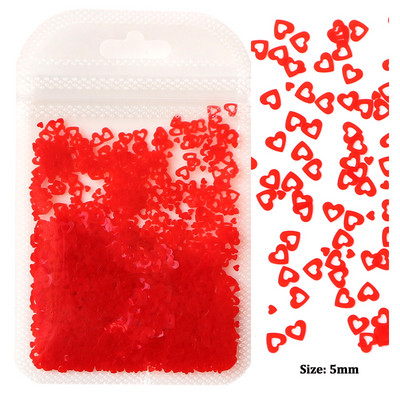 2g Hologrāfisks nagu mākslas mirdzums, spīdīgs, salds, mīļš, sirds pārslas, fliteris