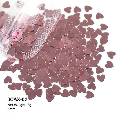 2g Hologrāfisks nagu mākslas mirdzums, spīdīgs, salds, mīļš, sirds pārslas, fliteris