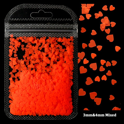 2g Hologrāfisks nagu mākslas mirdzums, spīdīgs, salds, mīļš, sirds pārslas, fliteris