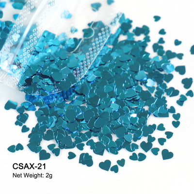 2g Hologrāfisks nagu mākslas mirdzums, spīdīgs, salds, mīļš, sirds pārslas, fliteris