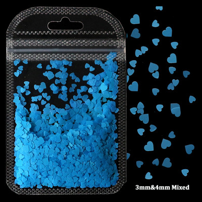 2g Hologrāfisks nagu mākslas mirdzums, spīdīgs, salds, mīļš, sirds pārslas, fliteris