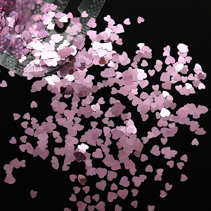 2g Hologrāfisks nagu mākslas mirdzums, spīdīgs, salds, mīļš, sirds pārslas, fliteris