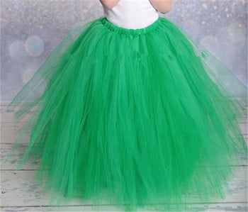 Κορίτσια Vintage πράσινες μακριές φούστες Tutu Παιδικά Χειροποίητα Χορευτικά Τούλι Φούστες κάτω φούστες Παιδικές φούστες Χριστουγεννιάτικων πάρτι