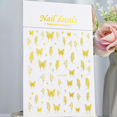 5D New Craft Butterfly Nail Art Naljepnica Ultra-tanka klizna dekoracija Prozirne naljepnice Crno/bijelo/ružičasta samoljepljiva naljepnica